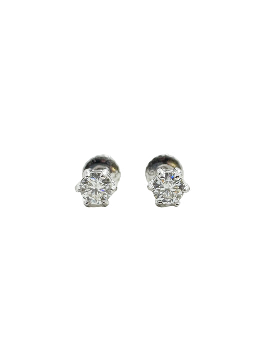 4mm D-Color Moissanite Stud Earrings (0.3ct)– Sterling Silver